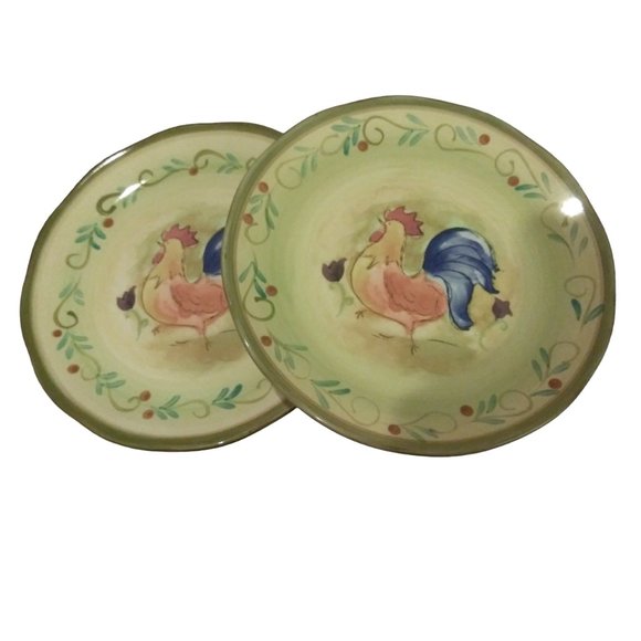 Sango Tuscan Garden Rooster Salad Plates, Cottagecore Plates, Country Kitchen - Picture 6 of 9